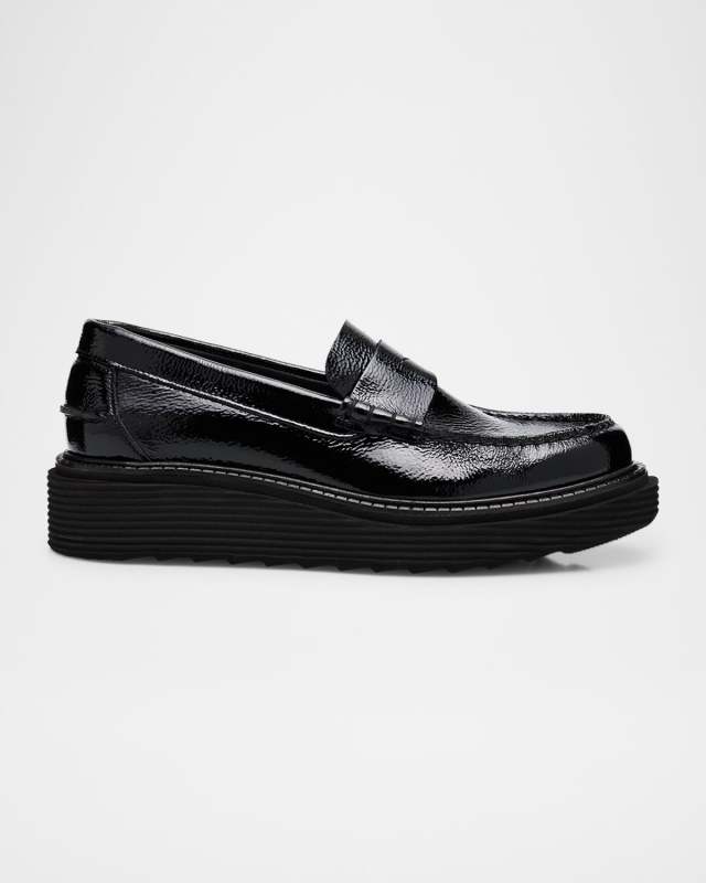 Sloan Patent Leather Wedge Loafers